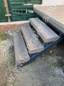 Lépcső fa hatású Wpc-vel